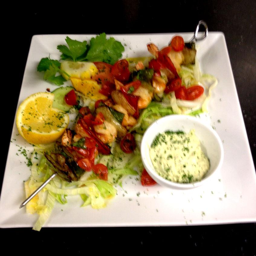 Brochette de scampis grillés sauce tartare La Fontana d'Aldo e Tino