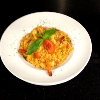 Risotto aux scampis et tomates